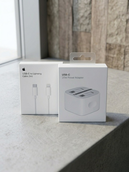 20W USB-C Power Adapter + USB-C to Lightning Fast Charging Cable (1m) Set