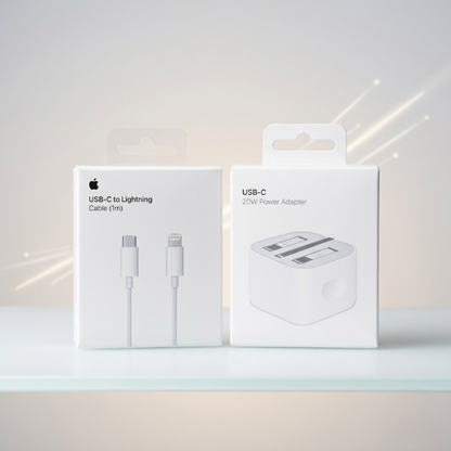 20W USB-C Power Adapter + USB-C to Lightning Fast Charging Cable (1m) Set